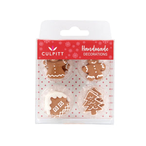 Gingerbread Village Sugar Cake Decorations - 12PK