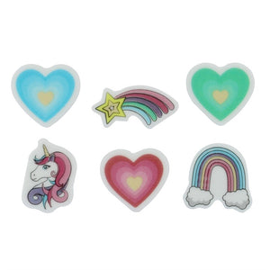 Pastel Unicorn and Rainbow Cake Toppers - 12 pack