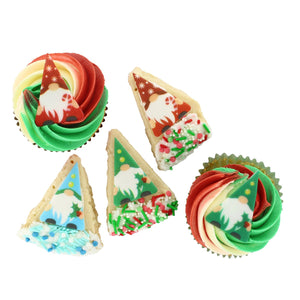 Christmas Gonk Sugar Cake Decorations - 12 Pack