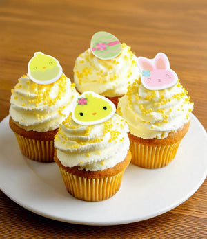 Cute Easter Sugar Cupcake Decorations - 16 Pack