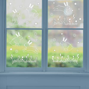 Bunny and Floral Easter Window Stickers