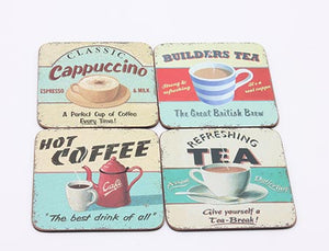 Hot Drinks Set of 4 Coasters