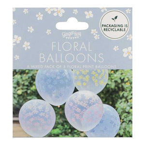 Hello Spring Pastel Printed Flower Balloons Cluster